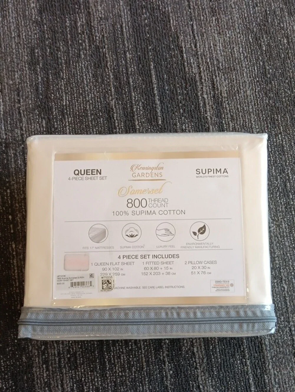 Kensington Gardens/Somerset Queen Sheet Set in Cream